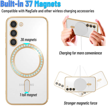 Samsung Galaxy S24 Plus Hoesje - Goud - Siliconen MagSafe Back Cover