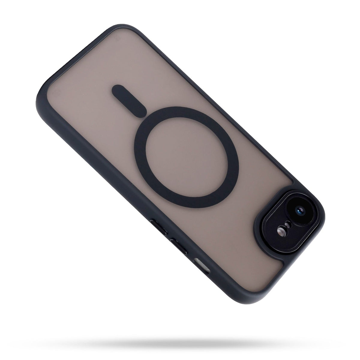 iPhone 16e Hoesje - Zwart - Matte Armor MagSafe Back Cover met Pols Bandje