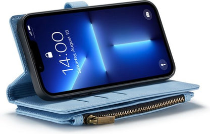 Apple iPhone 13 Pro Max Hoesje - Sky Blue - Luxe Bookcase met Rits