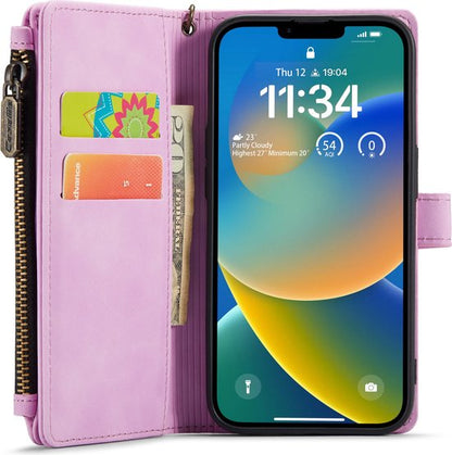 iPhone 14 Hoesje - Pastel Lila - Luxe Bookcase met Rits