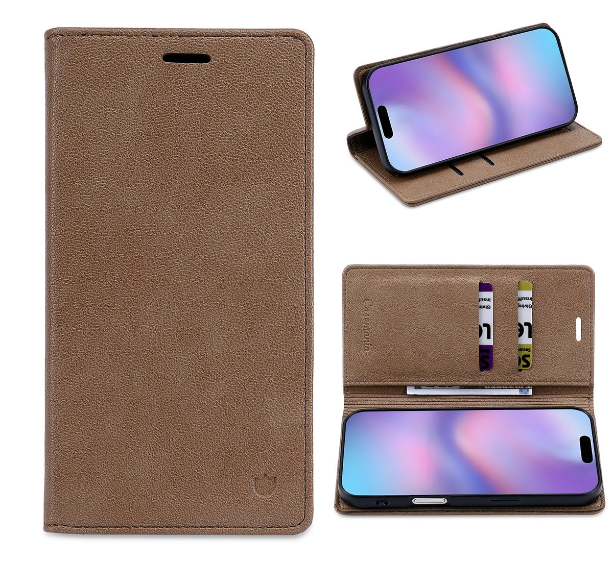 Apple iPhone 16 Hoesje - Mocha Brown - Dunne Leather-look Back Cover