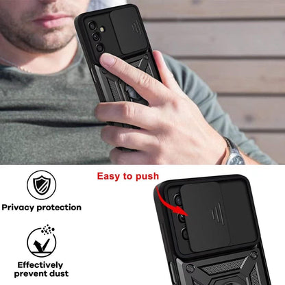 Samsung Galaxy A05s Hoesje - Zwart - Armor Kickstand Camera Back Cover