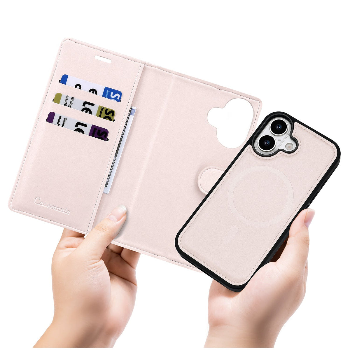 Apple iPhone 17 Hülle - Cherry Blossom - 2-in-1-Velvet-Klapphülle mit Kartenfach