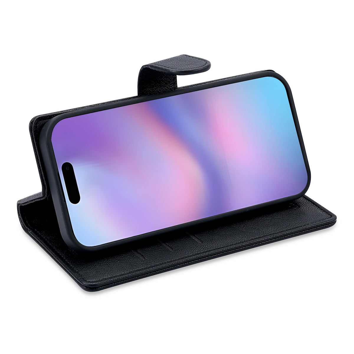 iPhone 13 Hoesje - Onyx Black - 2 in 1 Lederlook Bookcase