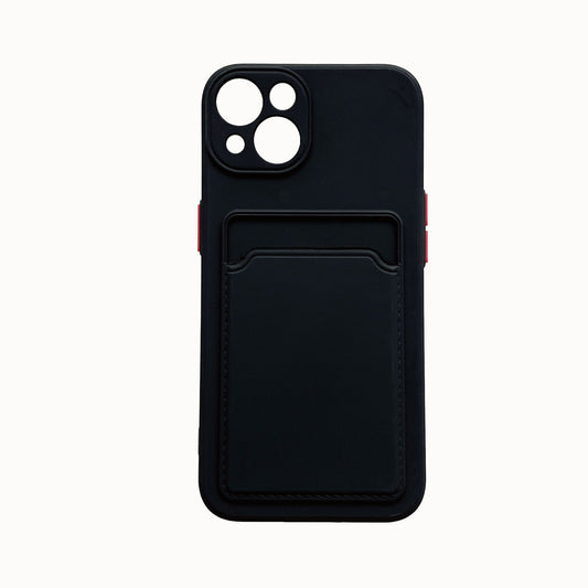 Apple iPhone 15 Plus Hülle - Schwarz - Silikon Backcover mit Kartenfach