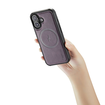 Apple iPhone 17 Hoesje - Dark Purple - Kunstleer MagSafe Back Cover