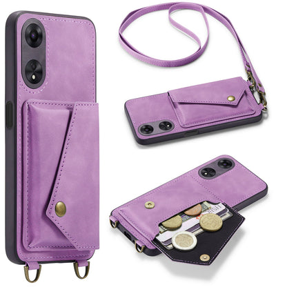 Oppo Reno 8T 4G Hoesje - Bright Lila - Luxe Back Cover met Telefoonkoord