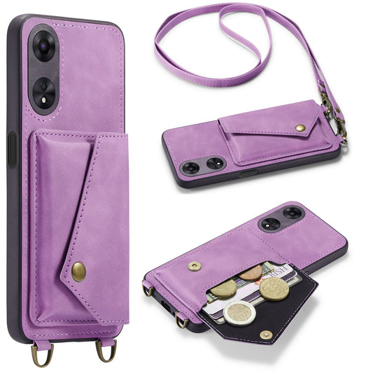 Oppo Reno 8T 4G Hoesje - Bright Lila - Luxe Back Cover met Telefoonkoord