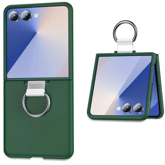 Samsung Galaxy Z Flip 7 Case - Dark Green - Liquid Silicone Ring Back Cover