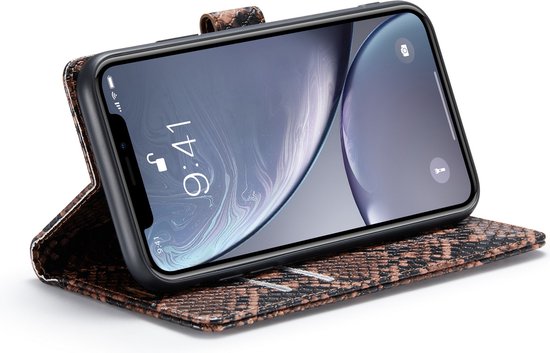 Apple iPhone XR Hoesje - Bruin - Slangen Bookcase