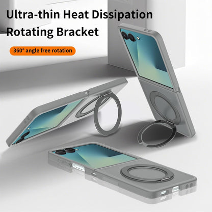Samsung Galaxy Z Flip8 Hoesje - Grijs met Kickstand - Matte Armor MagSafe Back Cover met Kickstand