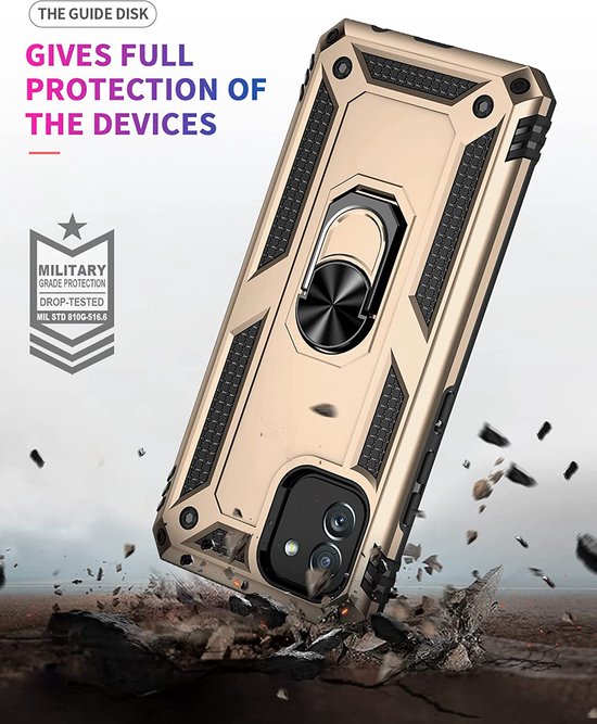 Samsung Galaxy A03 Hoesje - Goud - Armor Kickstand Back Cover
