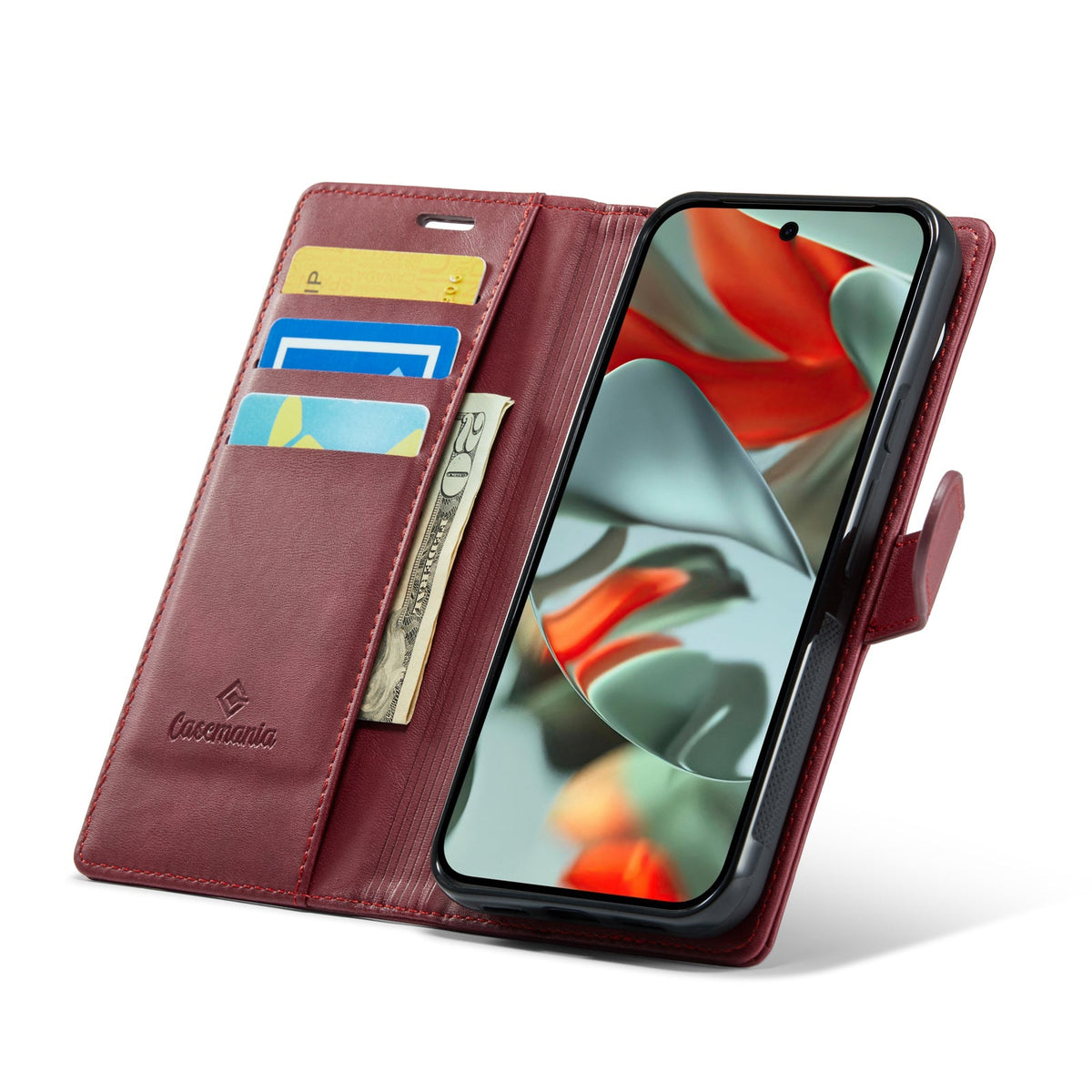 Google Pixel 10 Pro Hoesje - Burgundy Red - Luxe 2 in 1 MagSafe Bookcase