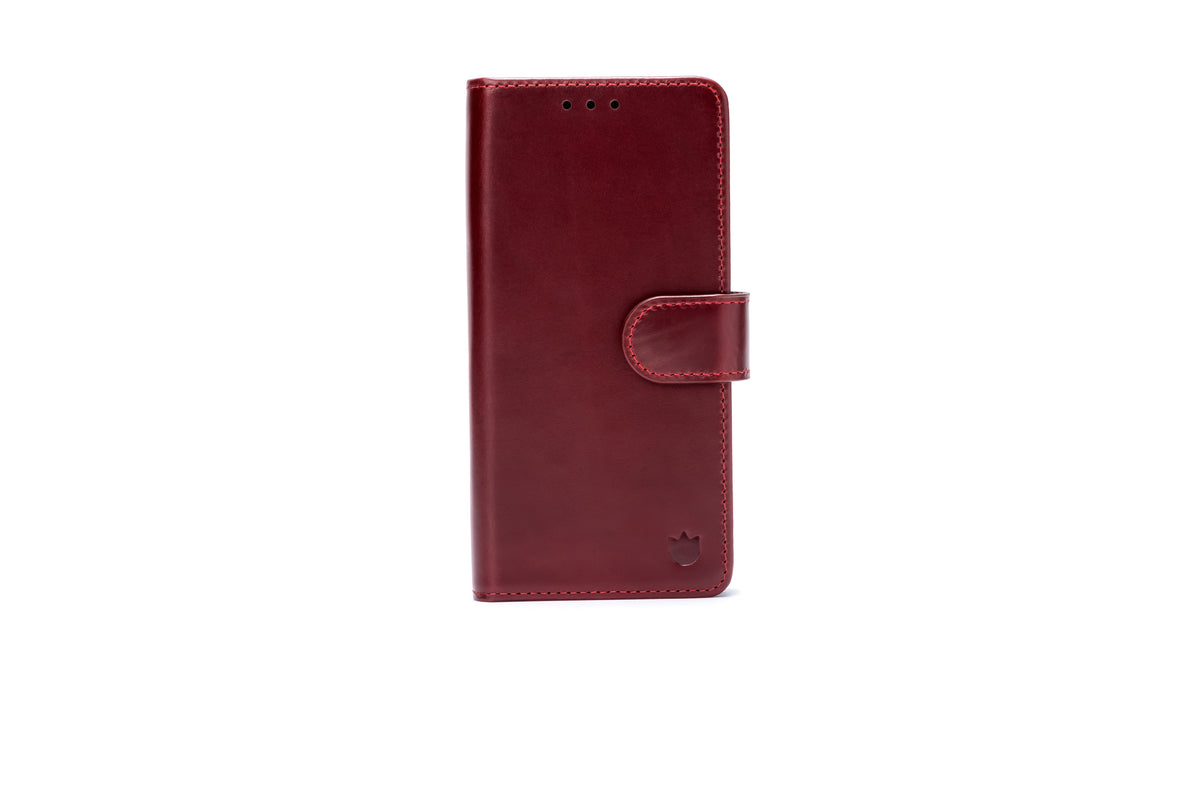 Apple iPhone 18 Pro Hoesje - Maroon Red - Echt Leren 2 in 1 MagSafe Bookcase