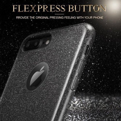 Apple iPhone 7 Plus Case - Black - Glitter Back Cover