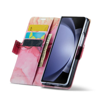 Samsung Galaxy Z Fold 5 Hoesje - Pink Rhodonite - Marmer Portemonnee Bookcase
