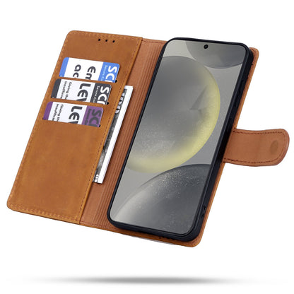 Samsung Galaxy S25 Plus Hoesje - Sienna Brown - Echt Leren Bookcase