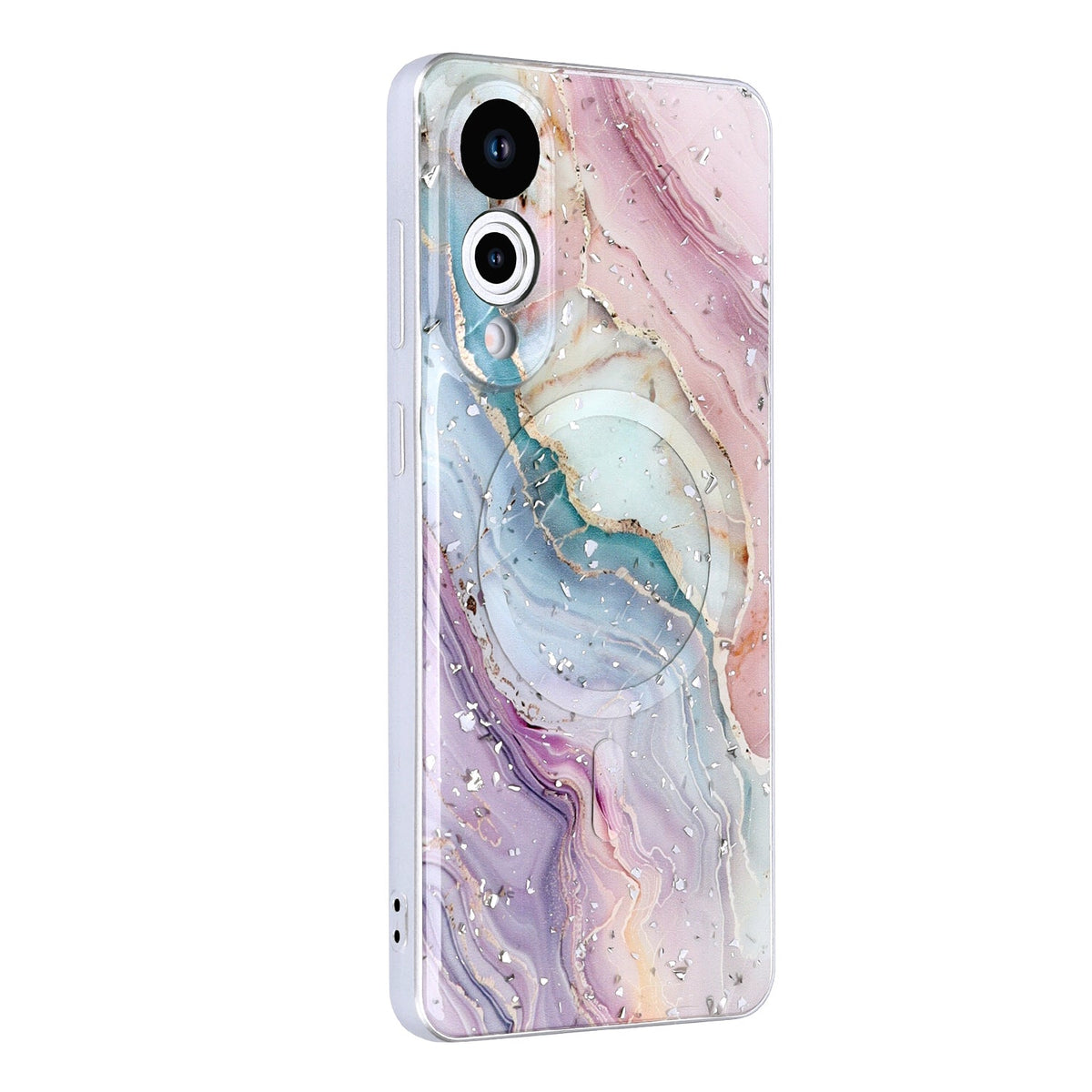 Samsung Galaxy S25 Edge Case - Pink - Marble Glitter MagSafe Back Cover