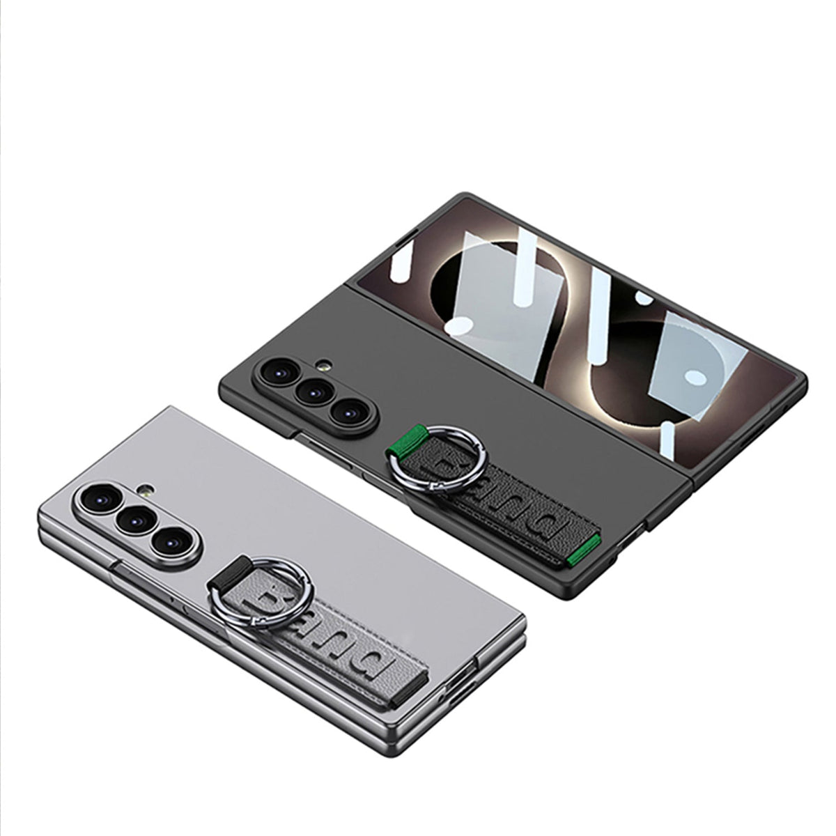 Samsung Galaxy Z Fold8 Ultra Hoesje - Grijs - Cover met Handstrap, Ring Houder en Ingebouwde Screenprotector