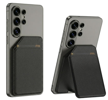 Casemania Magnetisch Pasjeshouder met Kickstand voor Samsung - Onyx Black