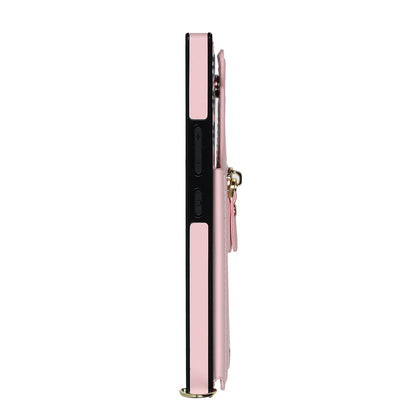 Samsung Galaxy S24 Hoesje - Roze - Luxe Back Cover met Telefoonkoord en Rits