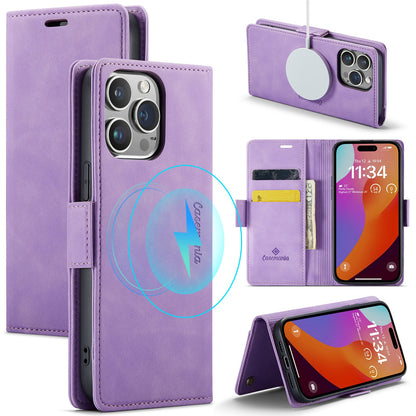 Apple iPhone 15 Pro Max Hoesje - Bright Lila - Portemonnee MagSafe Bookcase