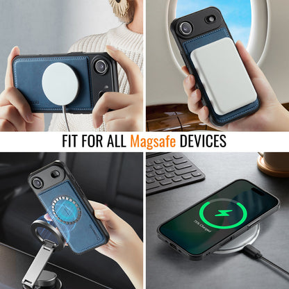 Apple iPhone Air Hoesje - Navy Blue - MagSafe Back Cover met Pasjeshouder