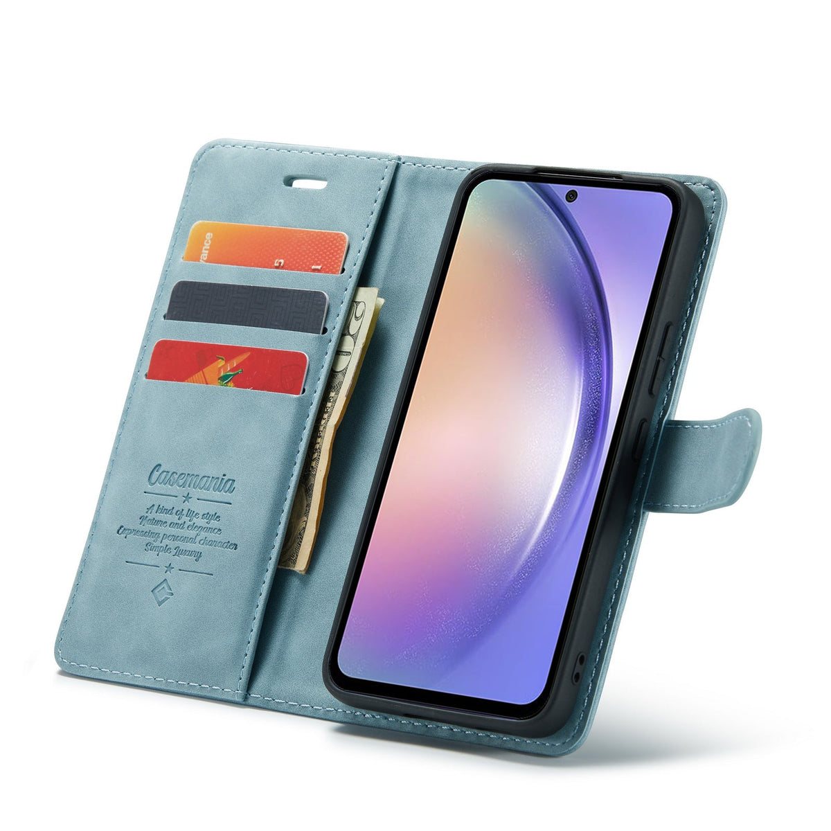 Étui pour Samsung Galaxy A36 - Bleu Aqua - Étui portefeuille 2 en 1