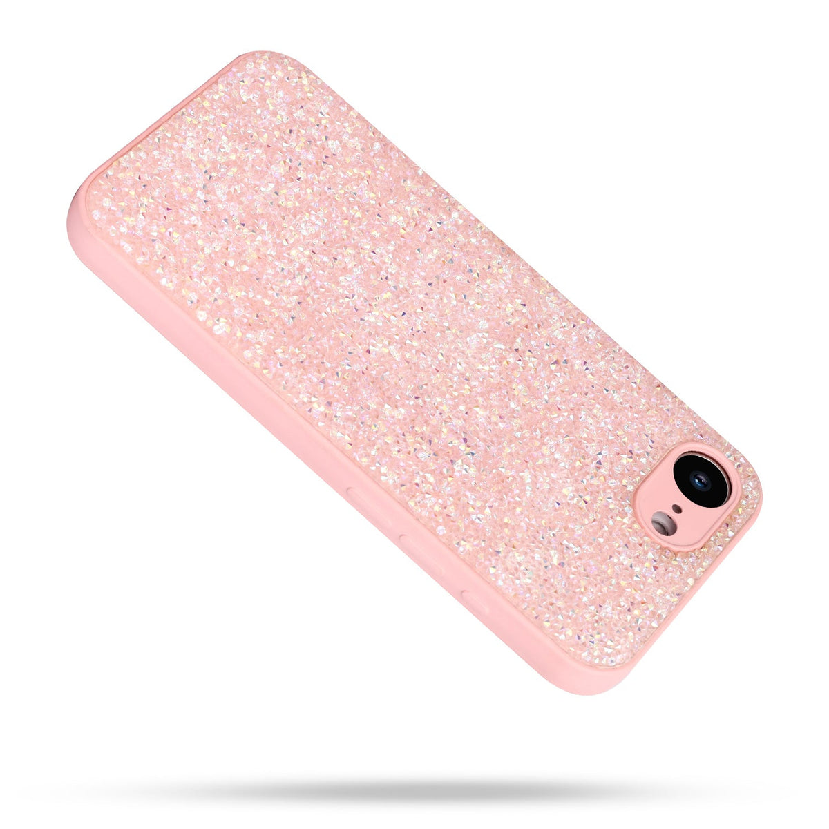 Coque iPhone 16e - Rose - Étui arrière à paillettes diamant