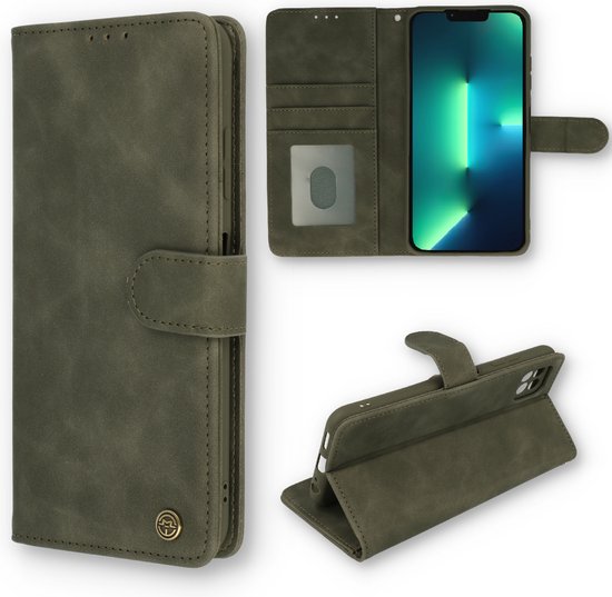 Apple iPhone SE (2022) Hoesje - Shadow Grijs - Luxe Portemonnee Bookcase