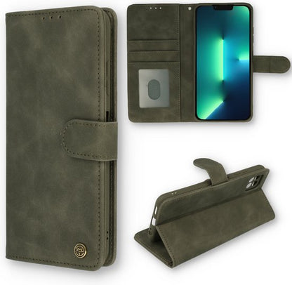 Apple iPhone SE (2022) Hoesje - Shadow Grijs - Luxe Portemonnee Bookcase