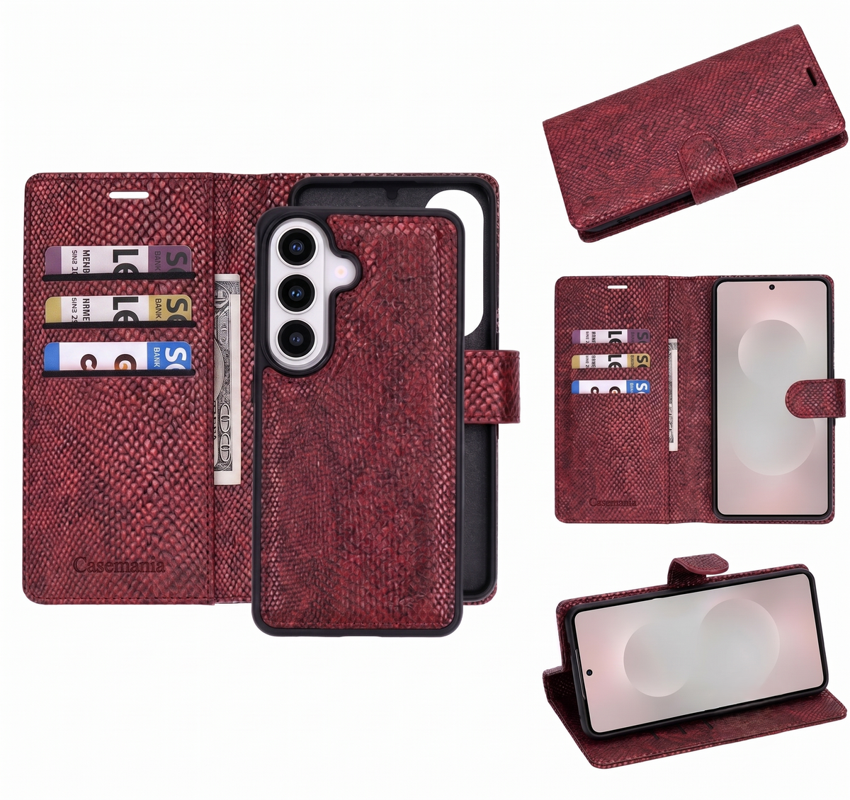 Samsung Galaxy S26 Case - Bordeaux - 2-in-1 MagSafe Wallet Case