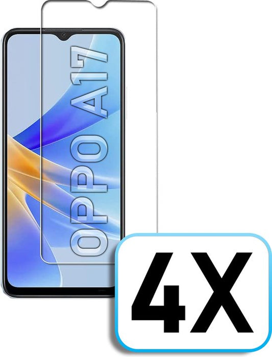 Oppo A17 Screenprotector - Tempered Glass - 4 Stuks
