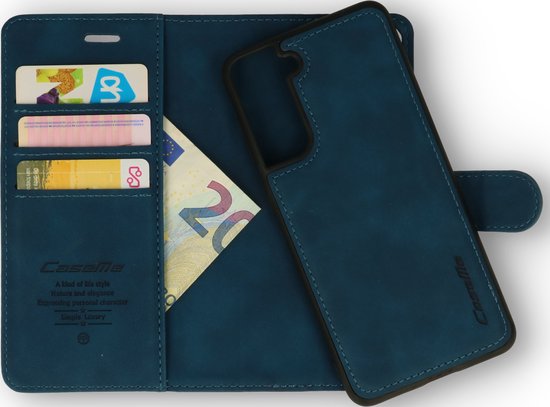 Samsung Galaxy S23 Ultra Hoesje - Navy Blue - 2 in 1 Bookcase