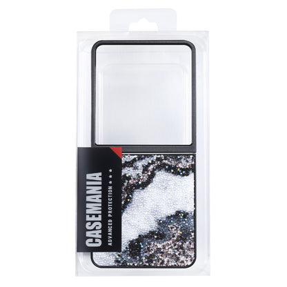 Samsung Galaxy Z Flip 7 Hoesje - Zwart - Diamant Marmer Glitter Back Cover