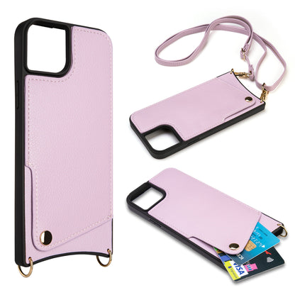Apple iPhone 15 Plus Case - Purple - Back Cover with Wrist Band and Phone Band
