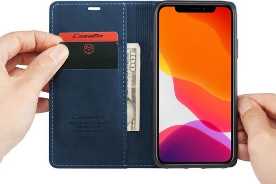 iPhone 11 Hoesje - Navy Blue - Dunne Bookcase