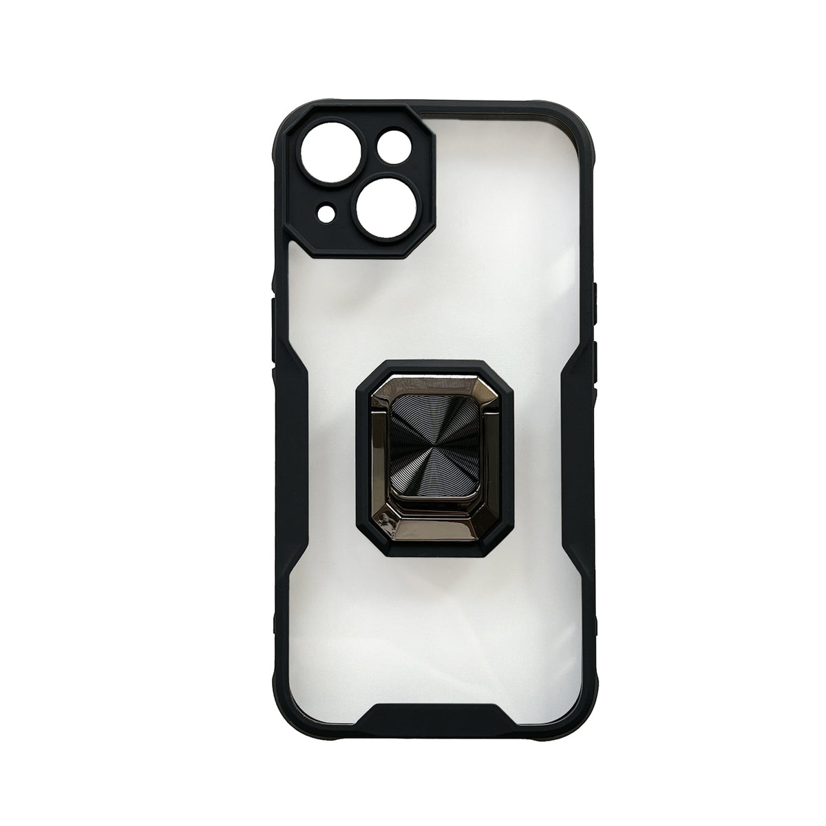 Apple iPhone 14 Hülle - Schwarz - Ring Kickstand Back Cover