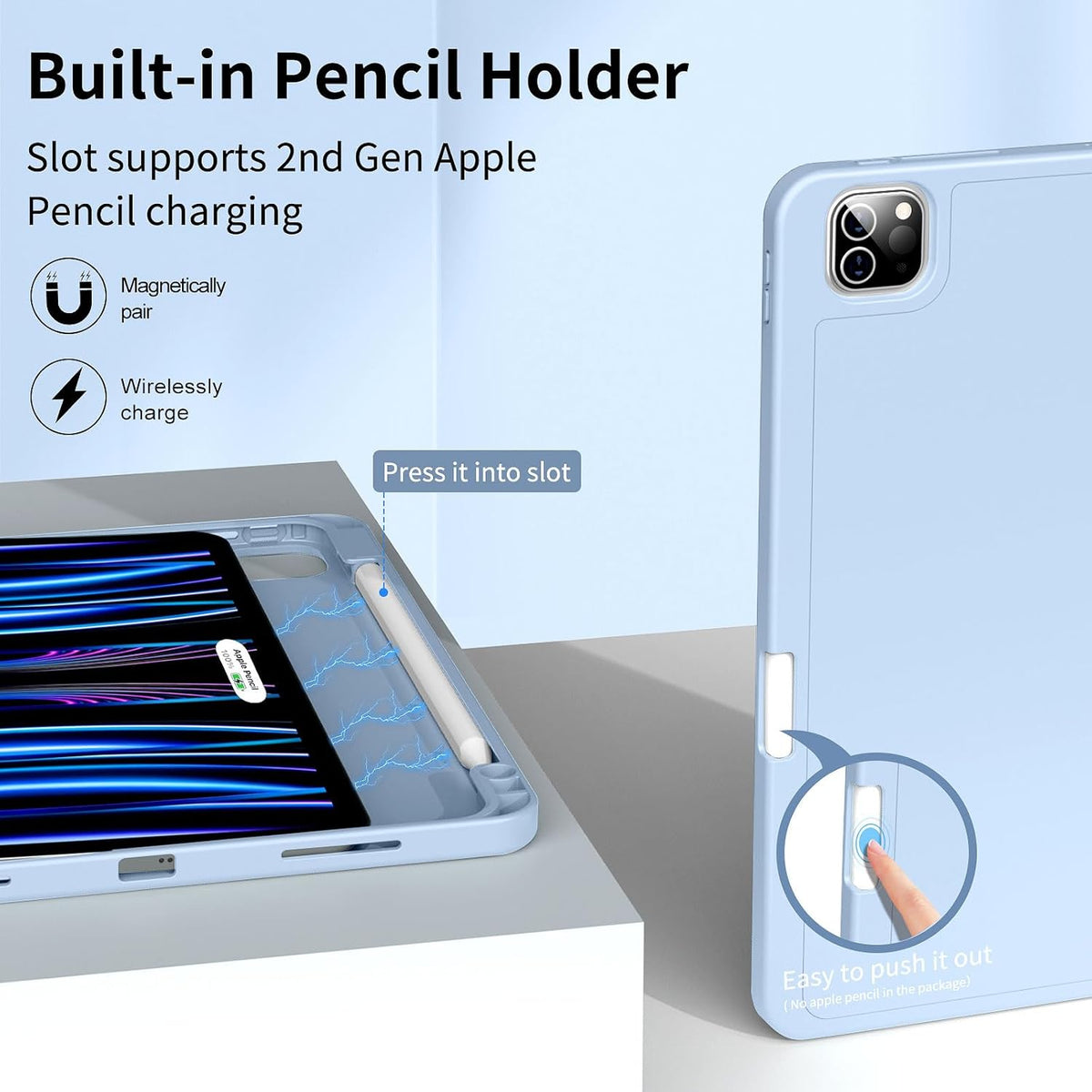 Apple iPad Pro 11 (2024) Tablethoes - Licht Blauw - Smart Cover