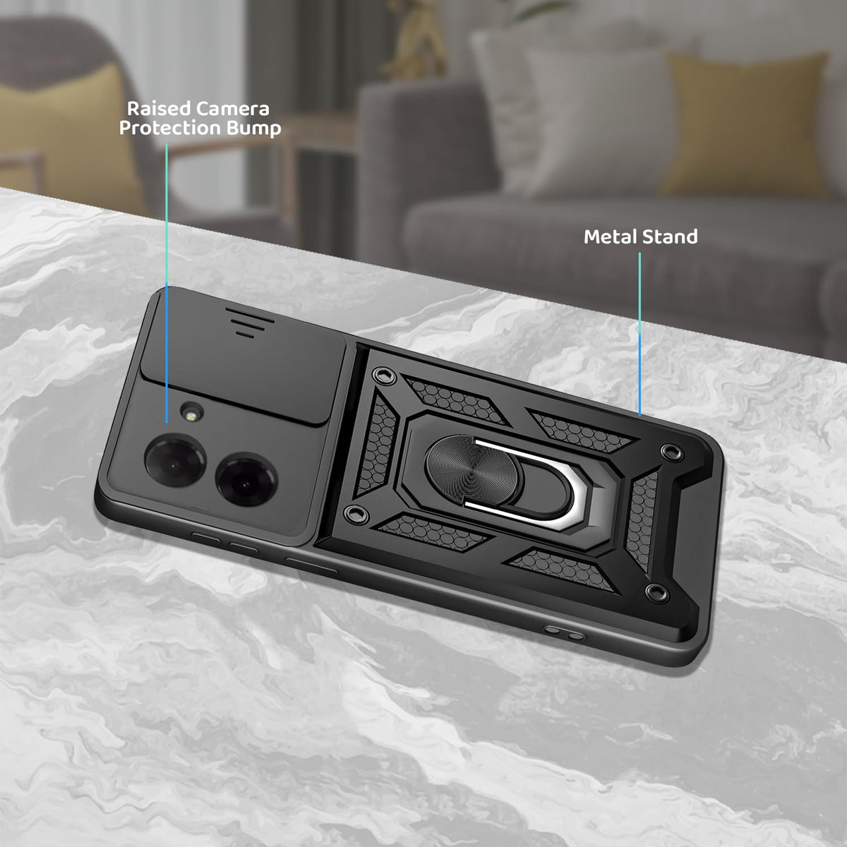 Coque Xiaomi Redmi A5 - Noir - Armor Kickstand avec protection caméra