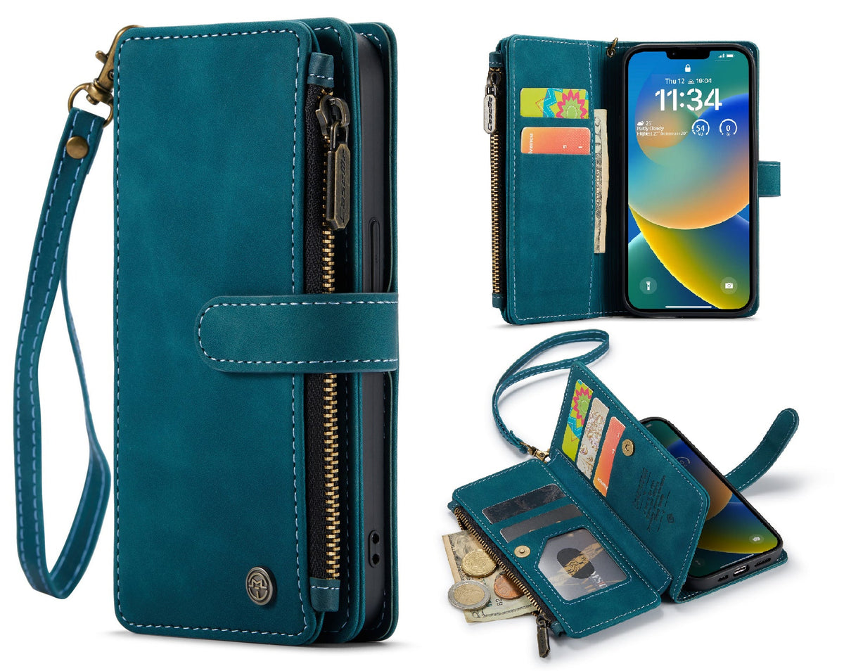 Apple iPhone 7 Hoesje - Emerald Green - Luxe Bookcase met Rits