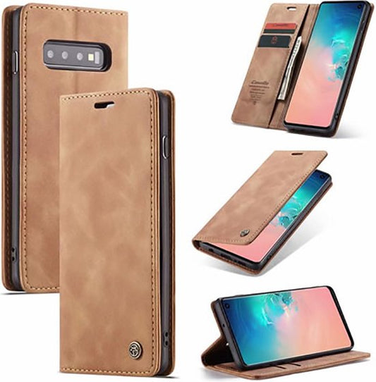 Samsung Galaxy S10 Plus Hülle - Sienna Brown - Schlanke Klapphülle mit Kartenfach