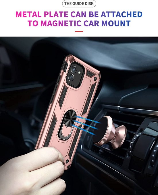 Samsung Galaxy A03 Hoesje - Roségoud - Armor Kickstand Back Cover