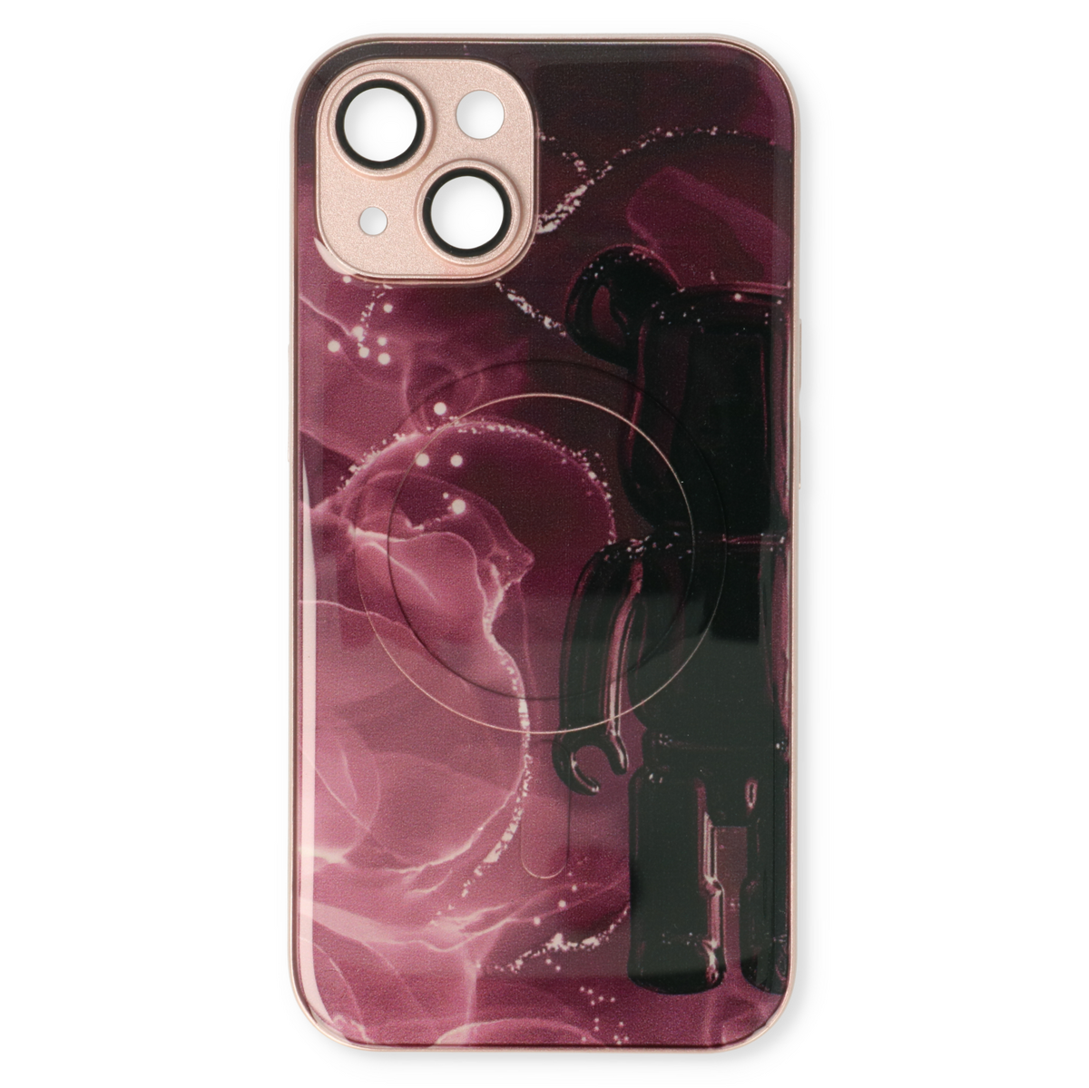 iPhone 13 Hoesje - Rood - Siliconen Marmer MagSafe Back Cover