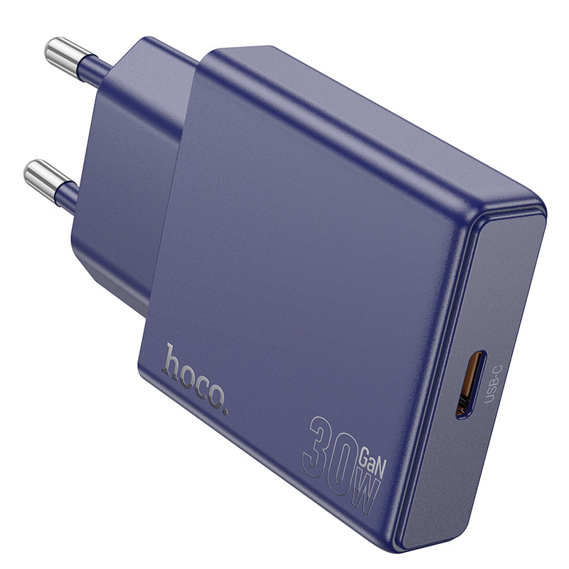 Hoco 30W USB-C Schnellladegerät mit USB-C-Kabel 1m - Titanium Blue