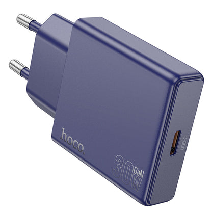 Hoco 30W USB-C Schnellladegerät mit USB-C-Kabel 1m - Titanium Blue