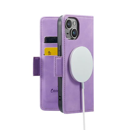 Apple iPhone 15 Hoesje - Bright Lila - Portemonnee MagSafe Bookcase