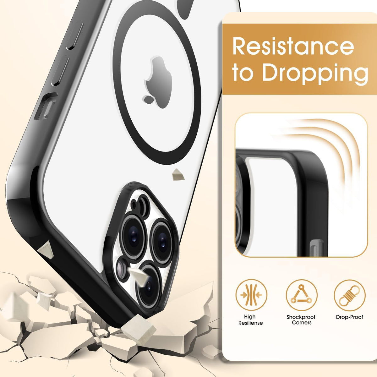 iPhone 15 Pro Max Hoesje - Zwart - Siliconen MagSafe Back Cover met Telefoonkoord