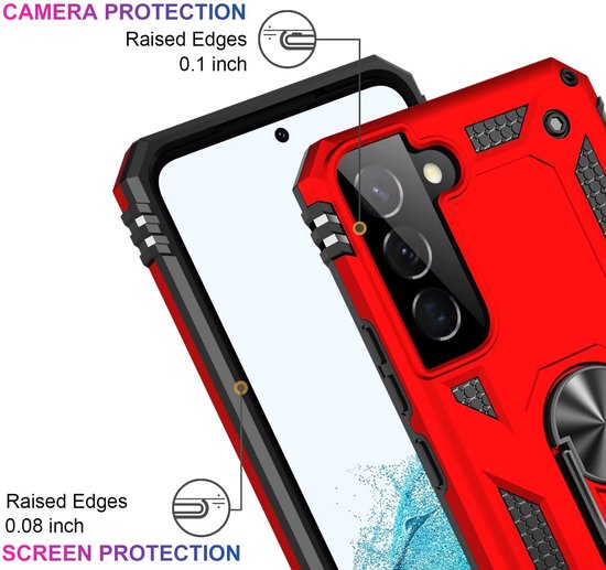 Samsung Galaxy S22 Plus Case - Red - Armor Kickstand Back Cover