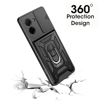 Xiaomi Poco C71 Case - Black - Hybrid Armor Kickstand Back Cover with Camera Protection
